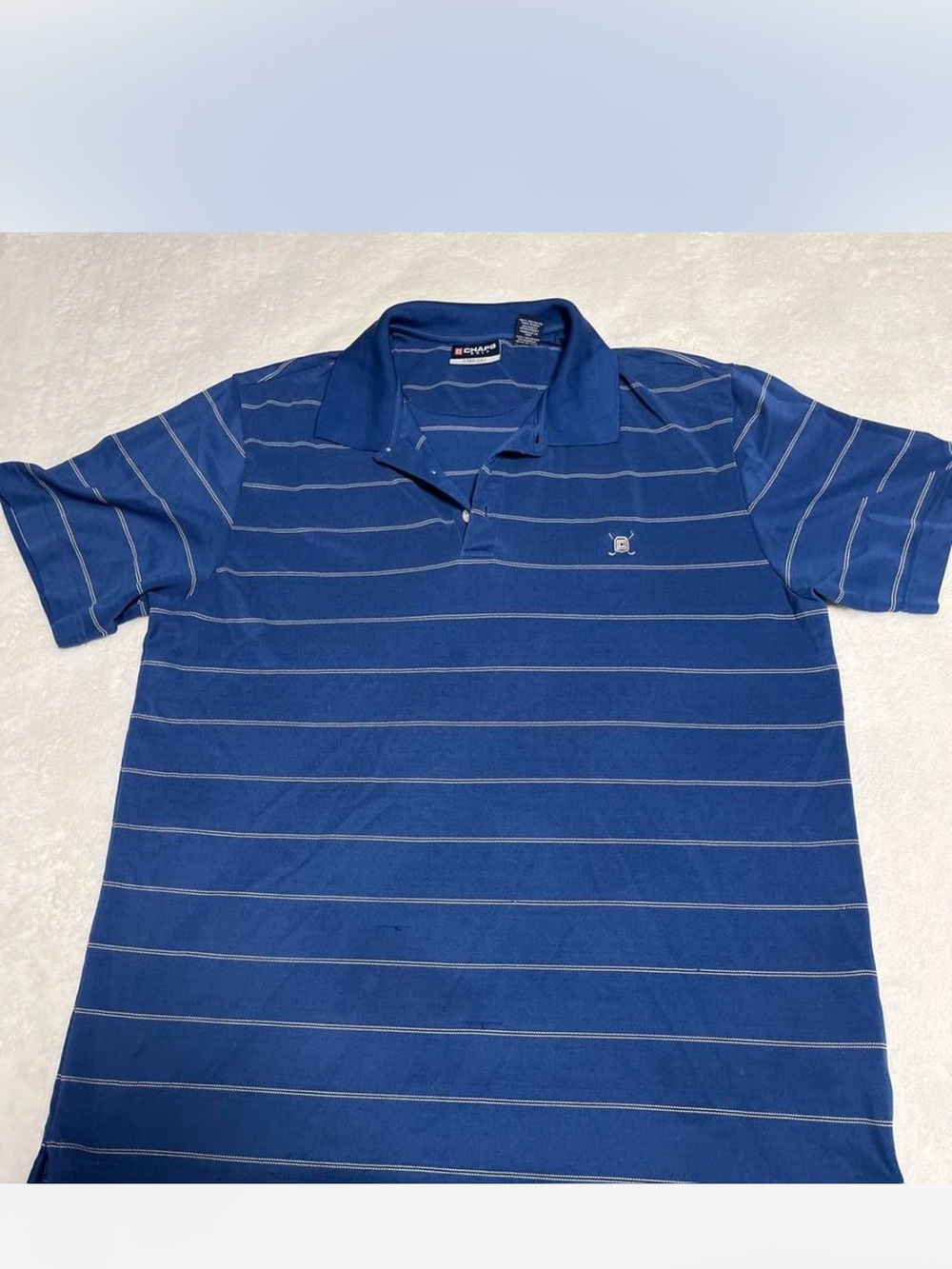 Chaps Blue Striped Polo Shirt